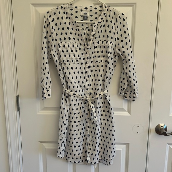Old Navy Women Blue & White polka dot dress 3/4 Sleeves SZ XS - Picture 1 of 11